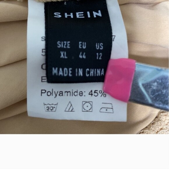 Beige / Nude Color Sheer Lace Palazzo Pants Size 12 - Picture 3 of 10